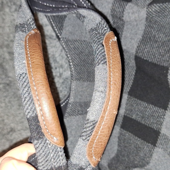 🐑 Wool blend plaid hobo shoulder tote bag/purse. Rare & Unique! - Picture 7 of 11